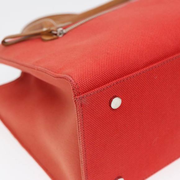 BURBERRY Blue Label Hand Bag Canvas Leather Orange Brown Auth ti2027 - Picture 16 of 16